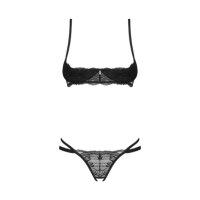 Obsessive Nutris 2-pcs crotchless set Black XS/S - XL/XXL