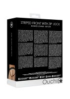 Shots Leder Slip mit Rei&szlig;verschluss Jock schwarz S/M - L/XL