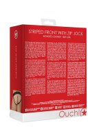 Shots Leder Slip mit Rei&szlig;verschluss Jock rot S/M - L/XL