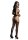Contrast Suspender Bodystocking - Black Onesize - Queensize