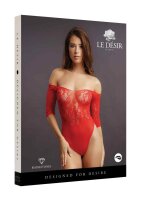 Crotchless Rhinestone Teddy - Red Onesize - Queensize