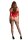 Crotchless Rhinestone Teddy - Red Onesize - Queensize
