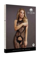 Crotchless Leopard Bodystocking - Black Onesize - Queensize