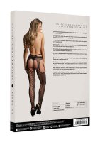 Suspender pantyhose with strappy waist Black One Size - Queensize