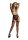 Striped, fishnet garterbelt Black - One Size - Queensize