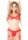 Unlined bra set with garter Red - S/M - L/XL