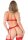 Unlined bra set with garter Red - S/M - L/XL
