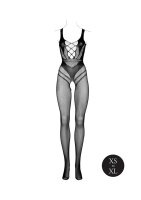 Le D&eacute;sir Bodystocking with Accentuated Lines Black Onesize - Queensize
