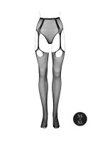 Le D&eacute;sir Pantie with Attached Stockings Black Onesize - Queensize
