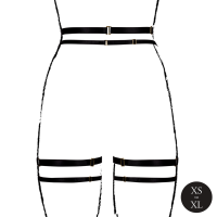 Le D&eacute;sir Double Strap Garter Belt with Adjustable Sliders Black Onesize - Queensize