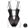 Le D&eacute;sir Wireless Lace Bodysuit with Adjustable Sliders Black Onesize - Queensize