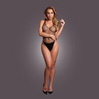 Le D&eacute;sir Body with Fishnet Structure Black Onesize - Queensize