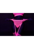 Shots Ouch! UV-Neon Zweiteiler mit Crop Top und Str&uuml;mpfen pink Onesize - Queensize