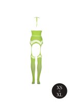 Shots Ouch! UV-Neon Zweiteiler mit Crop Top und Str&uuml;mpfen gr&uuml;n Onesize - Queensize