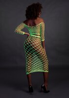 Shots Ouch!  UV-Neon Langarm Crop Top und langer Rock gr&uuml;n Onesize - Queensize