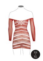 Long-Sleeved Net Mini Dress Red Onesize - Queensize