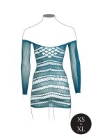 Long-Sleeved Net Mini Dress BlueOnesize - Queensize