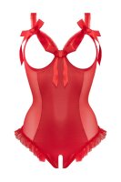 Christine Wetlook Body with open crotch/cups Mistique red S/M - L/XL