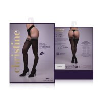 Christine Stay-up Stockings - Stripe a pose - black - S/M - L/XL