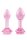 B-Vibe Pink Roses Glass Butt Plug Training Set 3,95 cm