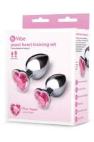 B-Vibe Jewel Heart Metal Butt Plug Training Set