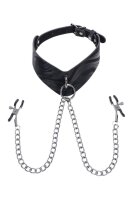 Sportsheets Velvet Noir Collar & Removable Clamps