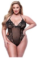 Baci Teddy aus Spitze und Netzstoff Schwarz Queen Size