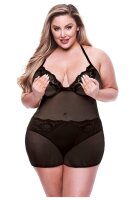 Baci 2-teiliges Set aus Chemise und Panty Schwarz Queen Size