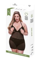 Baci 2-teiliges Set aus Chemise und Panty Schwarz Queen Size
