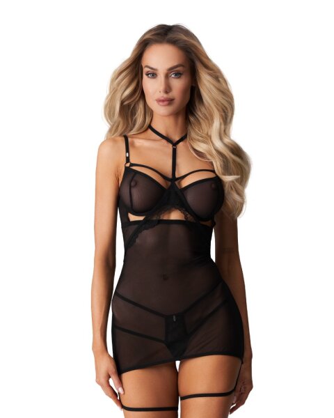 Obsessive Arrowel Neglig&eacute; Schwarz L-XL