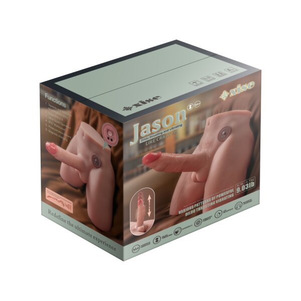 XISE Jason Ass masturbator with thrusting dildo 4.1 kg beige