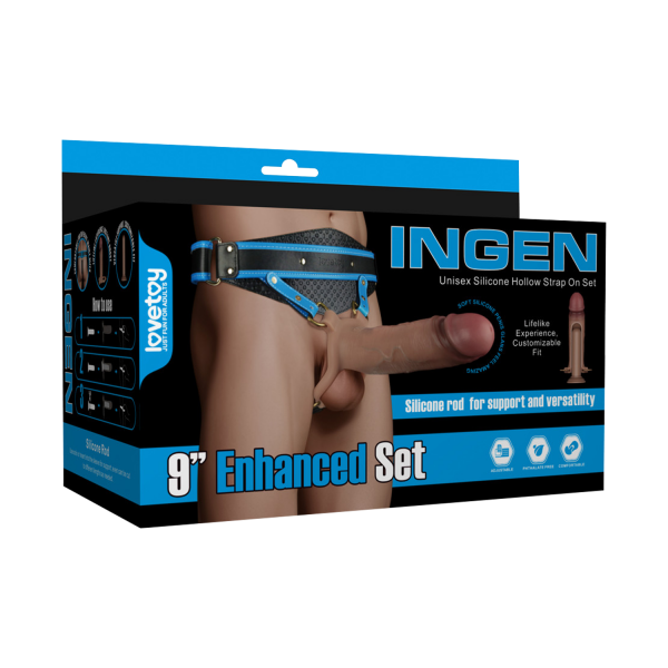 LoveToy Ingen Strap-On with Hollow Dildo Beige 17.5 cm &Oslash; 5 cm Waist 101.6 cm