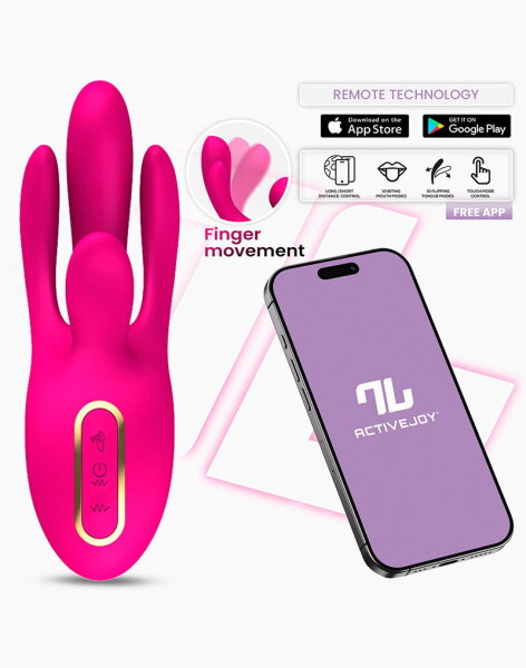IY Derek Vibrator mit Fingerbewegung und App- Steuerung Pink 18 cm &Oslash; 5,5 cm
