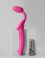 Strap-On-Me Biegsamer Strap-On-Vibrator mit Fernbedienung Pink 20 cm