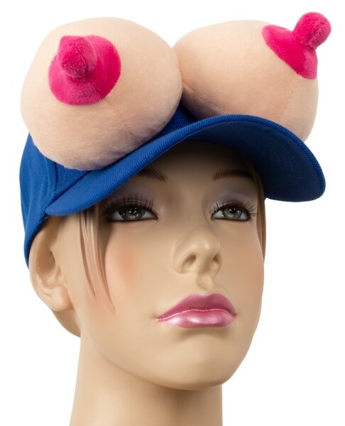 Mad Party Games Baseball Cap Boobs Blau