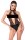 Noir Body im Wetlook mit Cut-Out und Glitzer Schwarz L