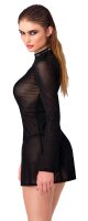 Noir Transparent Mini Dress with Glitter Black L
