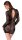 Noir Wetlook Mini Dress with Lace Black M