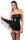 Noir Minikleid im Wetlook mit Strumpfhalter Schwarz L