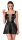 Noir Wetlook Mini Dress with Lacing Black S
