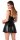 Noir Wetlook Mini Dress with Lacing Black L