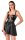 Noir Wetlook Mini Dress with Lacing Black XL