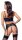 Cottelli Collection 3-Piece Set with Corsage, Thong and Suspender Belt Black M