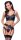 Cottelli Collection 3-Piece Set with Corsage, Thong and Suspender Belt Black L