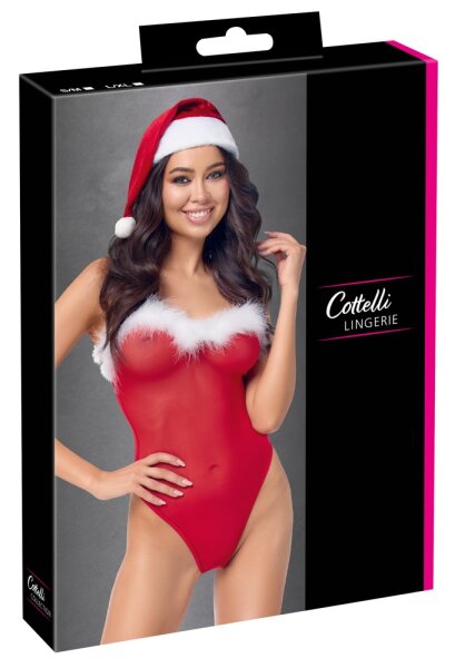 Cottelli Collection Weihnachtsset aus Body und M&uuml;tze Mehrfarbig S-M