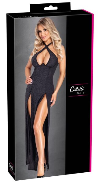 Cottelli Collection Long dress with halterneck black M