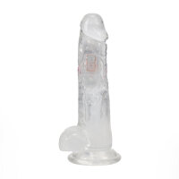 RealRock Vibrierender Dildo mit LED Transparent 20 cm &Oslash; 4,5 cm