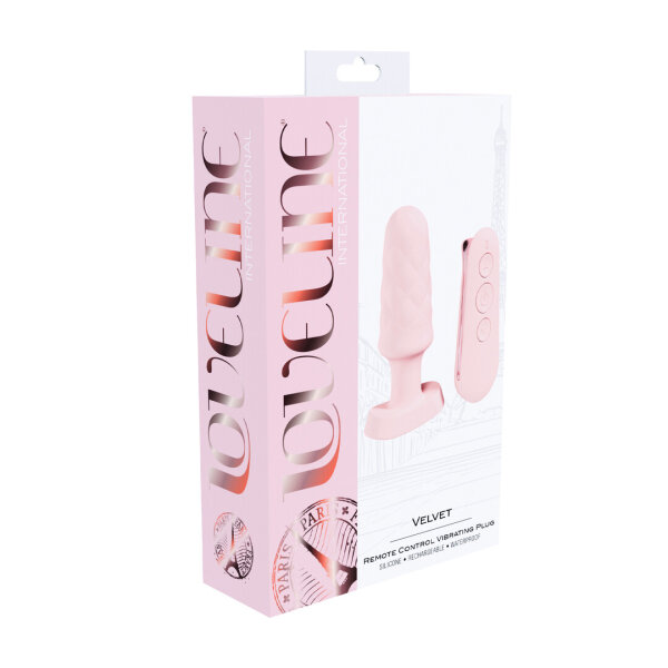 Loveline Velvet vibrating plug with remote control pink &Oslash; 3.3 cm