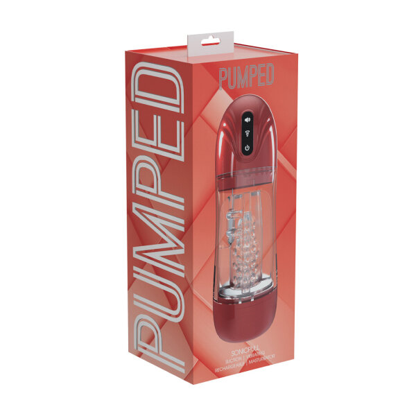 Shots SonicPull Masturbator-Pumpe mit Saug- und Vibrationsfunktion Rot