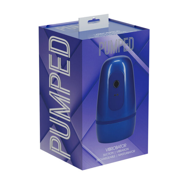 Shots Pulsar Negative Pressure Suction Masturbator Pump with Vibration Blue
